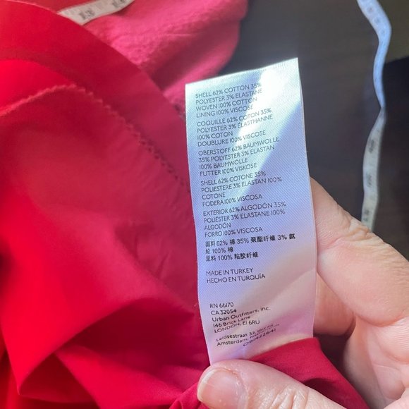 Anthropologie Maeve Sweetheart Mini Dress Red Size L - Picture 10 of 11